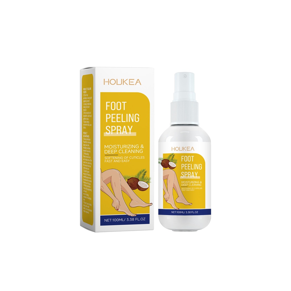 Xịt Tẩy Tế Bào Chết Chân Houkea, Dưỡng Chăm Sóc Chân Mềm Mại, Làm Sạch Nhẹ Nhàng và Điều Trị Dưỡng Ẩm