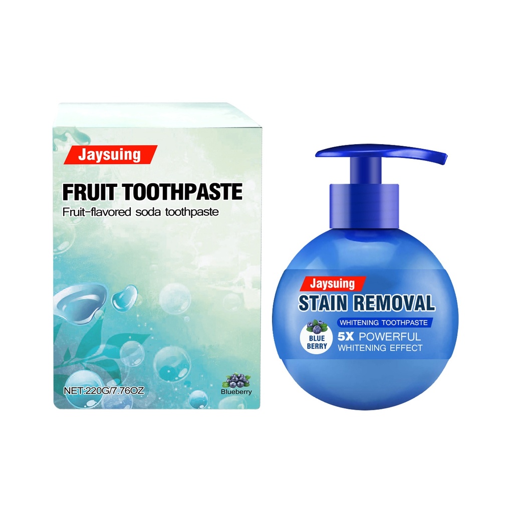 Kem đánh răng bột nở Jaysuing, kem đánh răng trái cây cay, kem đánh răng làm sạch miệng loại bỏ vết bẩn