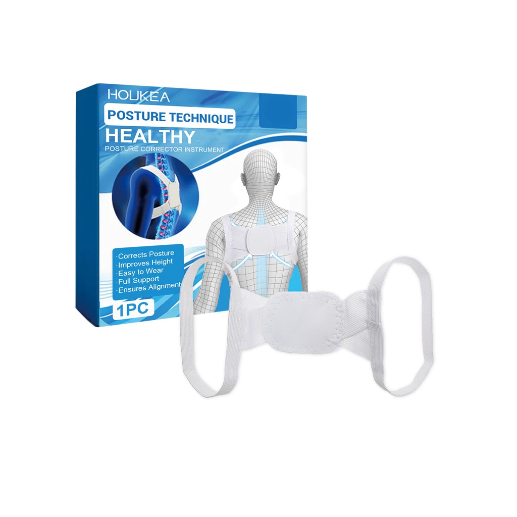 HOUKEA Thiết bị chỉnh sửa tư thế sức khỏe, Dây đai chăm sóc cơ thể chống còng lưng cổ và thắt lưng