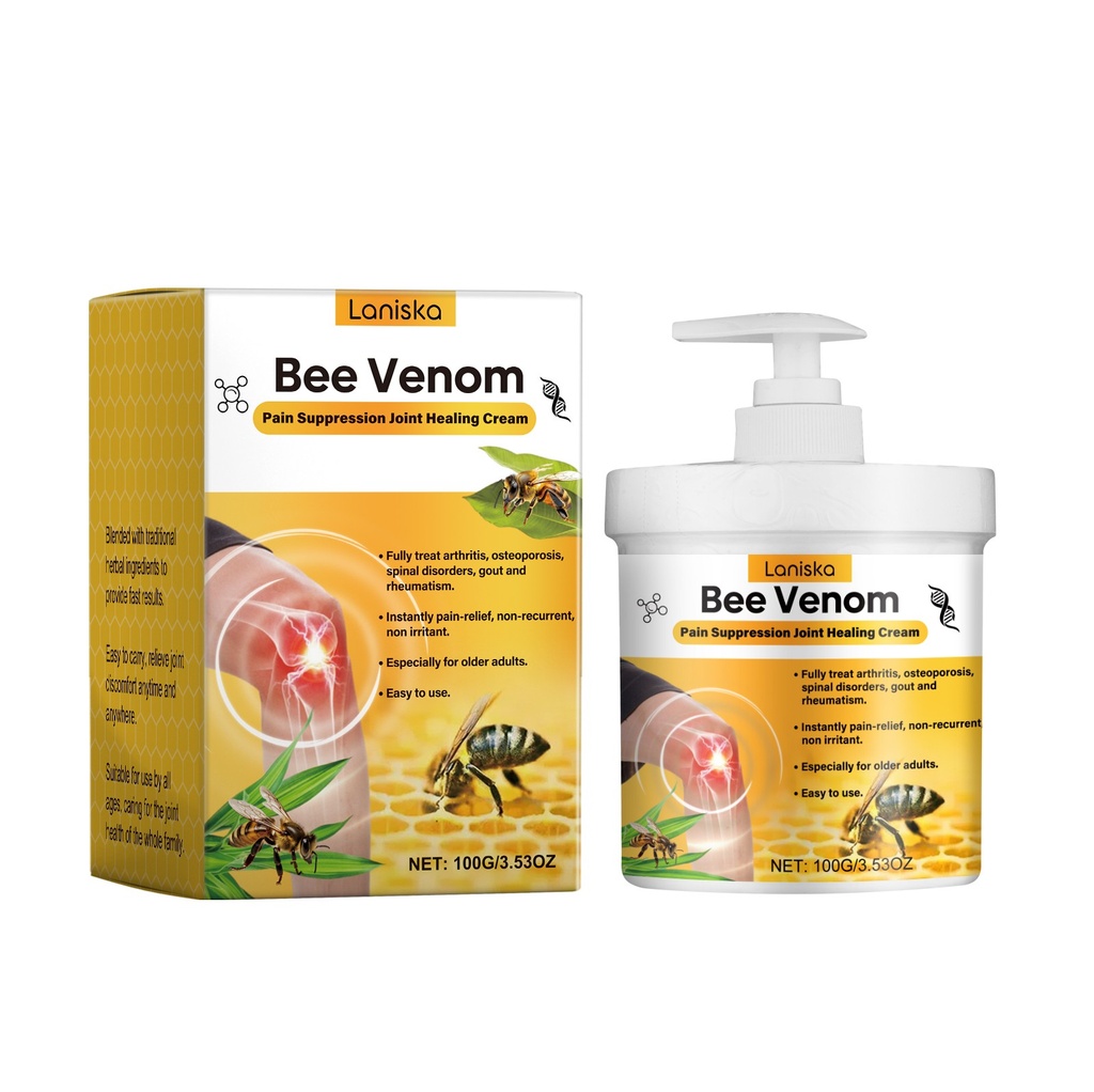 Kem chăm sóc khớp Laniska Bee Venom điều trị mát-xa hàng ngày để giảm khó chịu của các khớp hông, cổ tay và đầu gối