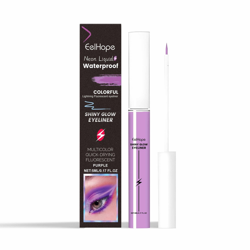 Eelhope Eyeliner Viền Mắt Huỳnh Quang (Tím) Eyeliner Quyến Rũ Nhiều Màu Để Có Đôi Mắt Mượt Mà Và Dưỡng Ẩm Lâu Trôi