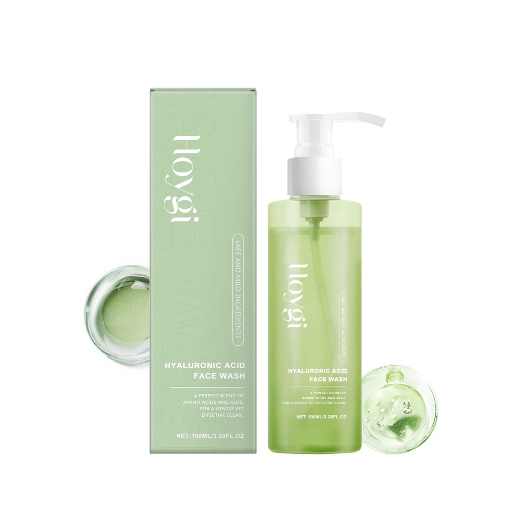 Hoygi Hyaluronic Acid Gentle Cleansing Gel làm sạch lỗ chân lông và làm sạch khuôn mặt với làn da tươi mát, ẩm mượt và mịn màng.