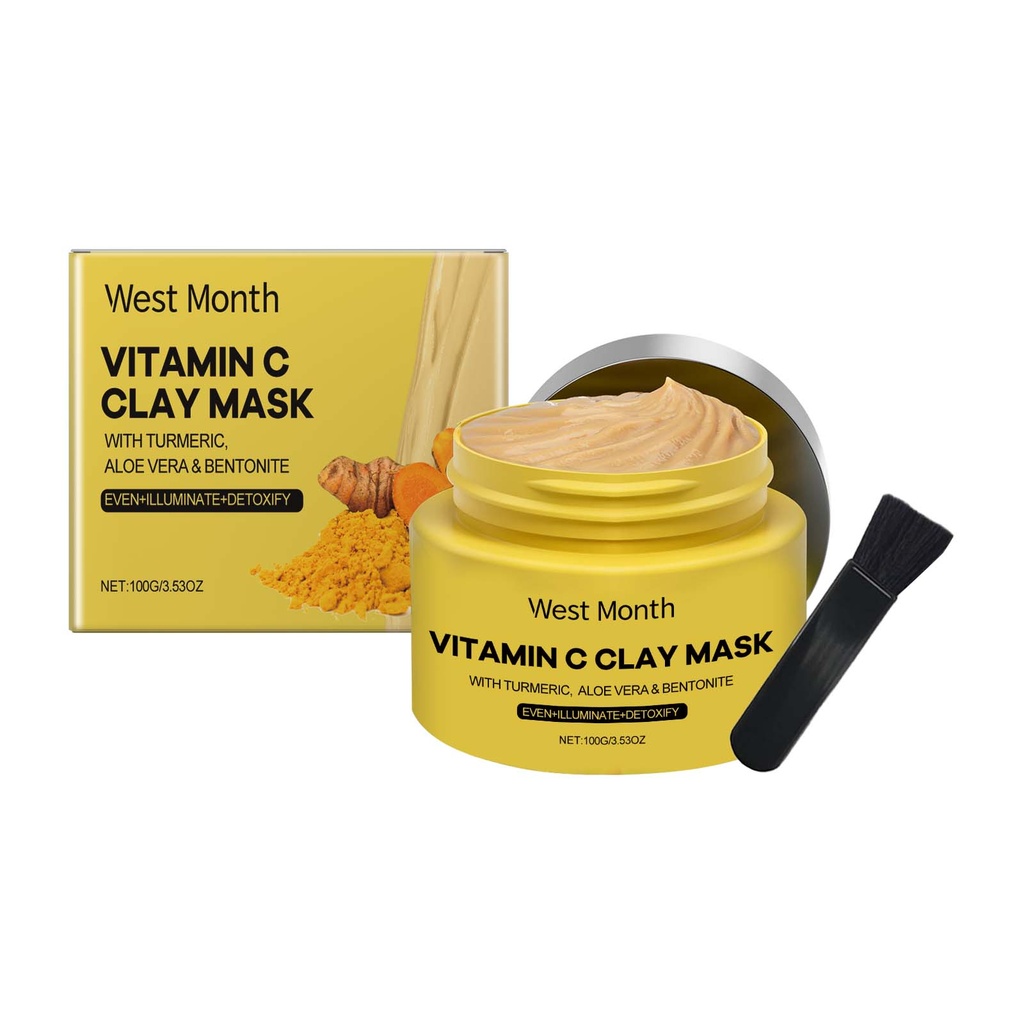 Mặt nạ bùn nghệ vitamin C West&Month nhẹ nhàng làm sạch và nuôi dưỡng làn da, cung cấp độ ẩm cho da và khóa nước