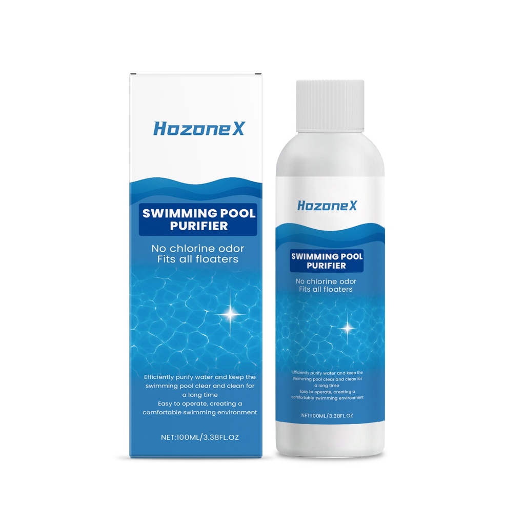 HozoneX Chất Lỏng Thanh Lọc Bể Bơi, Chất lượng nước của bể bơi trong suốt và không mùi, và là một chất lỏng làm sạch tan nhanh dành cho rác.