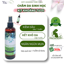Xịt Khoáng VIBA cấp ẩm, Cải Thiện Khô Da, Kiềm Dầu, Khóa Nền Makep, Se Khít Lỗ Chân Lông