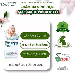 Mặt Nạ Dừa Bioceil VIBA, Bổ Sung Tảo Biển Đỏ Hỗ Trợ Sáng Da Mờ Đốm Nâu, Giảm Thâm Sau Mụn