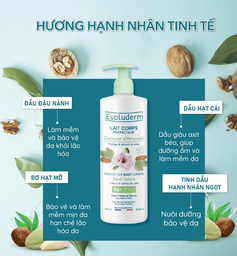 Sữa dưỡng thể thiên nhiên thuần chay Evoluderm tinh chất Hạnh nhân 500ml