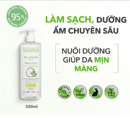 Gel tắm thiên nhiên thuần chay Evoluderm tinh chất Dừa, Trà xanh Evoluderm 500ml (20383)