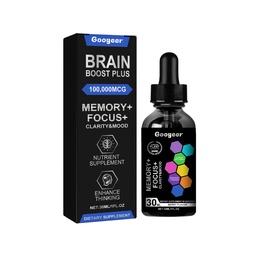 Giọt Googeer Brain Boost Plus, Giảm lo âu, Mệt mỏi, Tăng cường năng lượng, Chăm sóc cơ thể