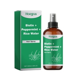 Xịt tóc Hoegoa Biotin nước gạo peppermint, sửa chữa tóc khô, tóc mềm mượt, tóc dày, linh hoạt và bổ dưỡng
