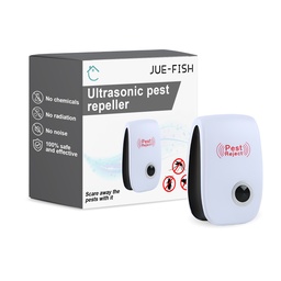 Jue-Fish Bộ xua đuổi côn trùng siêu âm, Xua đuổi muỗi gia đình, Xua đuổi gián, Xua đuổi chuột, Đèn ngủ thông minh cắm điện