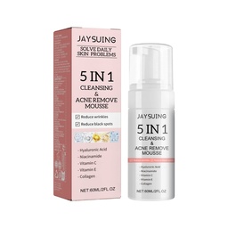 Jaysuing 5 In 1 Mousse Làm Sạch Cho Việc Làm Sạch Lỗ Chân Lông, Làm Mịn Vết Thâm, Mụn Đầu Đen, Mụn Trứng Cá Và Kiểm Soát Dầu