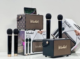 Loa Karaoke Peterhot A108W, A106W Kèm 2 Micro Không Dây, Loa Bluetooth Âm Thanh Siêu Đỉnh, Bass Cực Căng