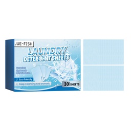 Tờ giặt Jue-Fish, làm sạch sâu quần áo loại bỏ vết dầu và vết bẩn hương thơm lâu dài
